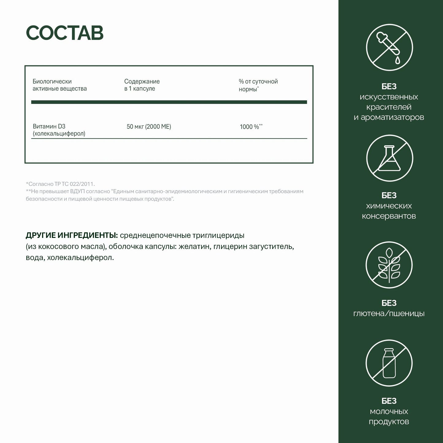 NFO® Витамин D3 2000 МЕ