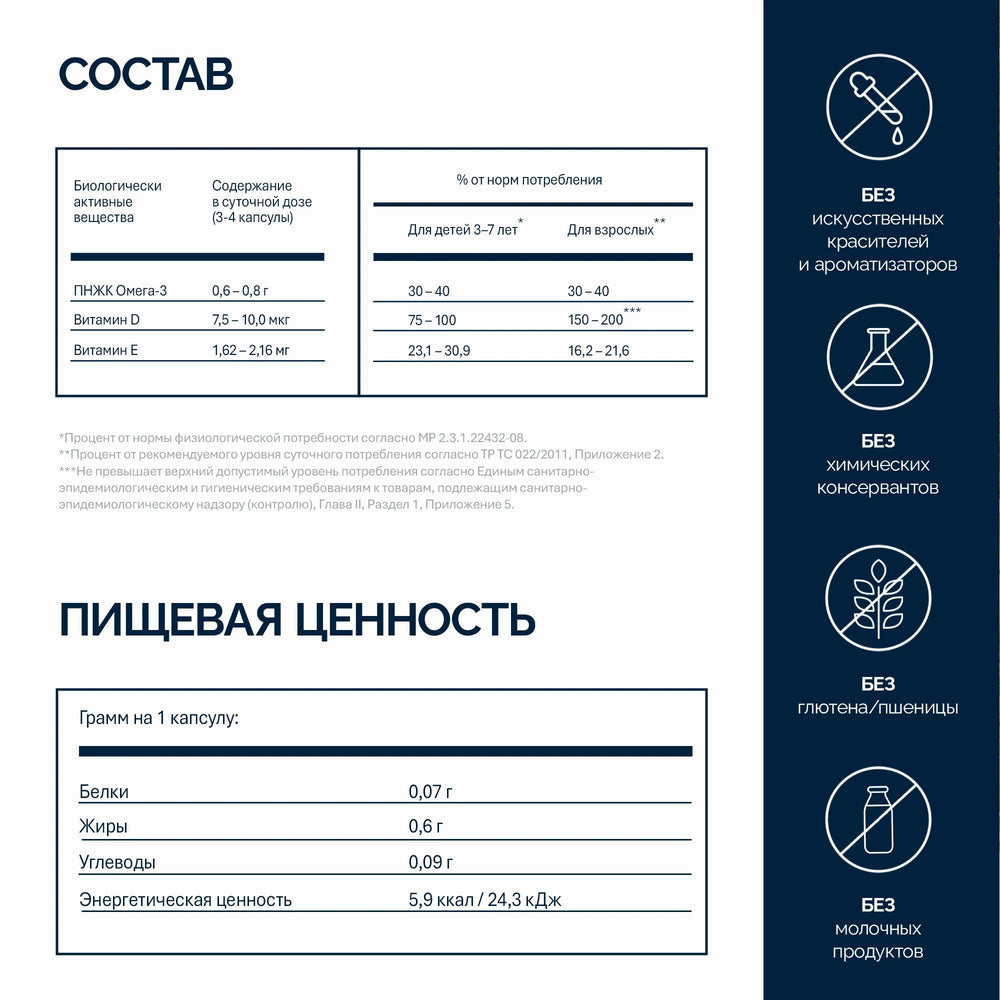 NFO Омега-3 Жевательные капсулы с витамином D